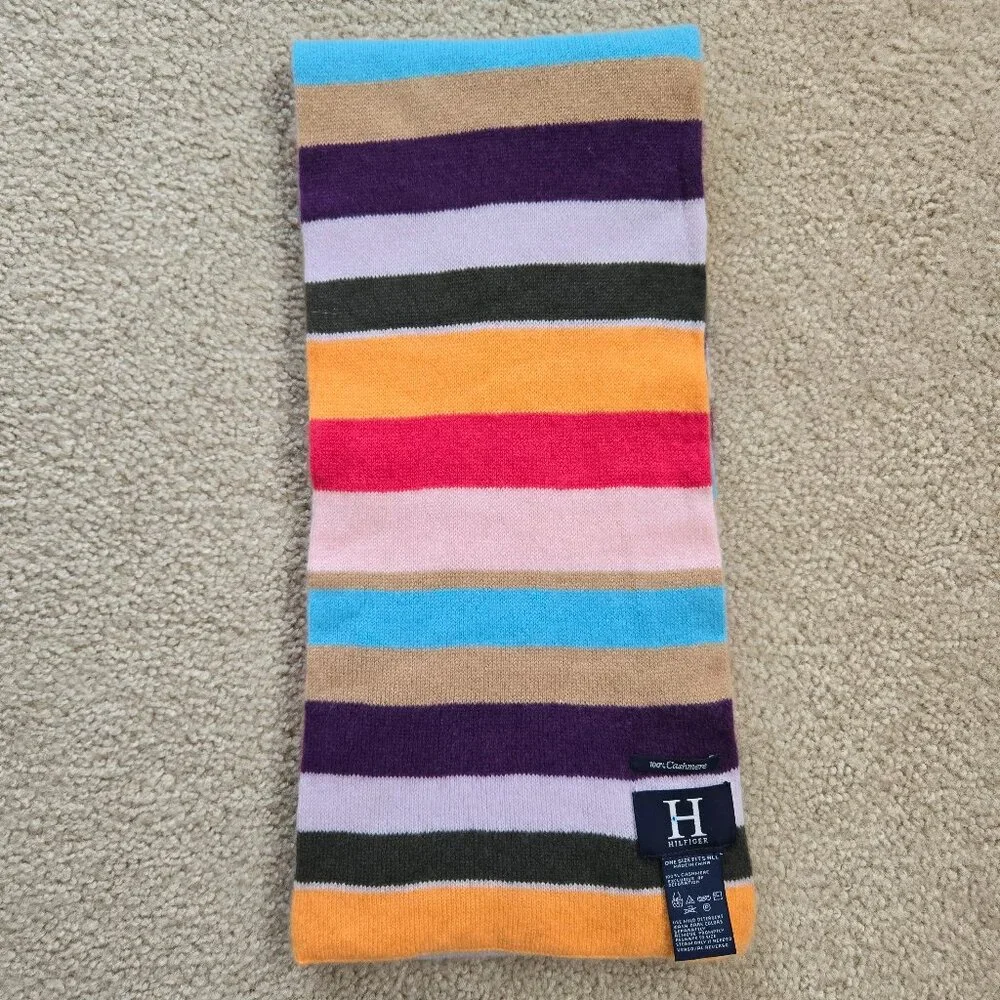 Colorful striped cashmere scarf Hilfiger